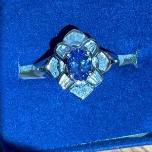 Diamond tanzanite Gold ring